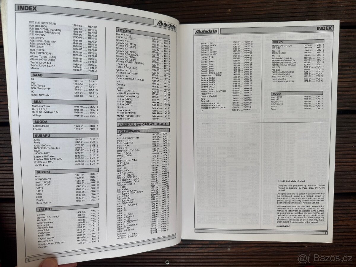 montážní data AUTODATA 1981-1991 montážní manuál - 2