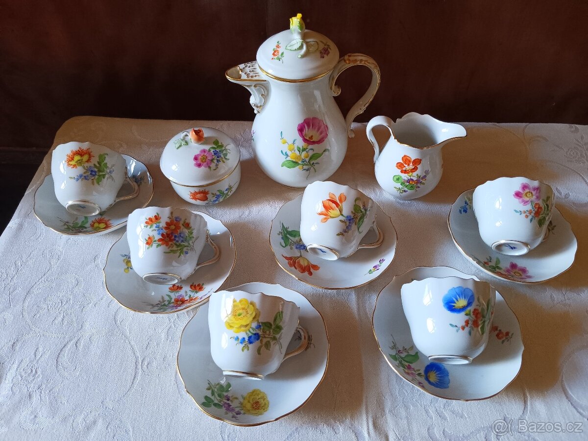Míšeň, Meissen - malovaný porcelánový servis - 2