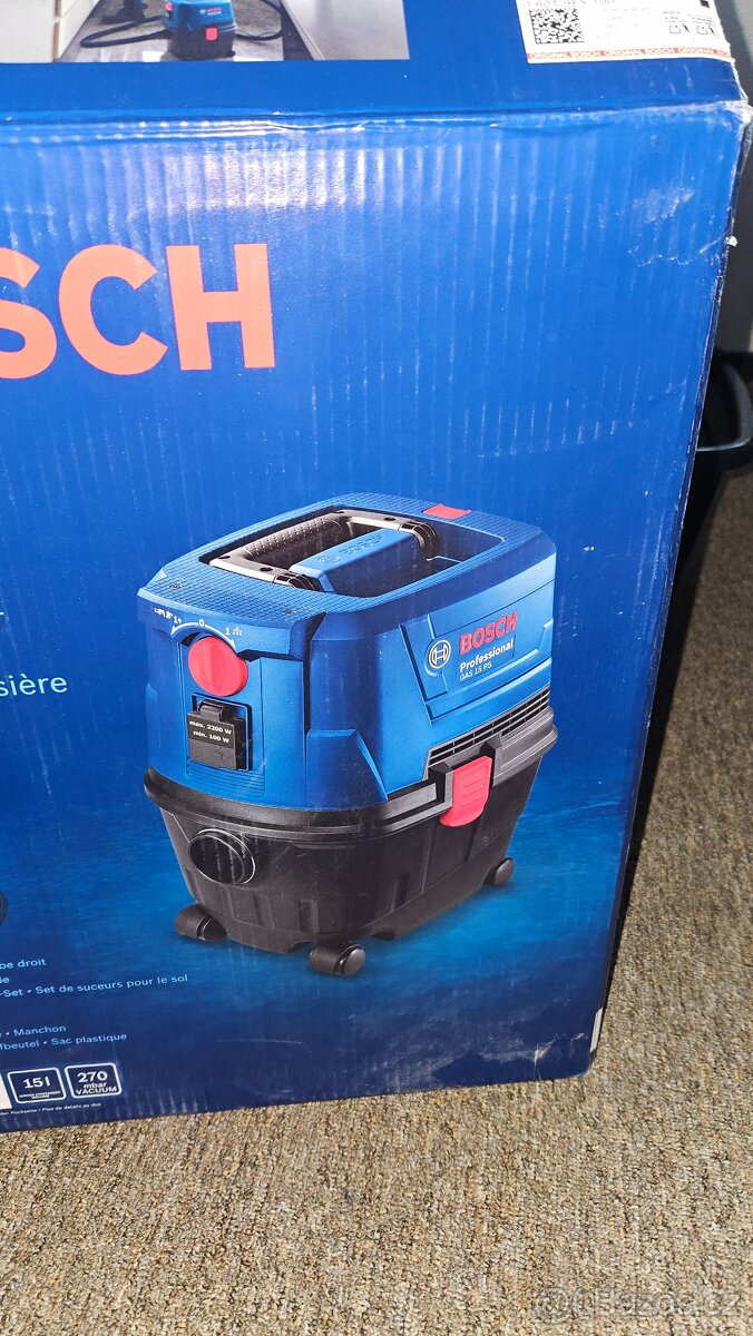 Vysavač Bosch GAS 15 PS a excentricka bruska Bosch GEX 125 - 2