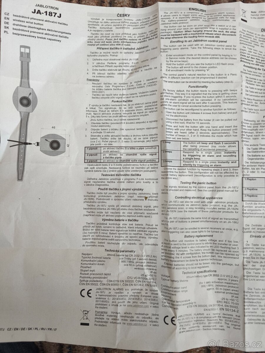 Aktivační tlačítko Já 187 j - 2