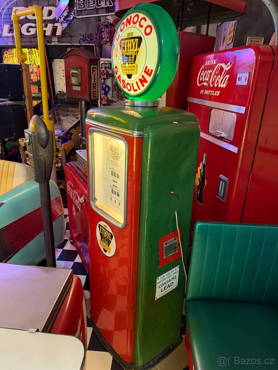 USA Benzinový stojan Tokheim 39 - rok 1948 - Conoco Gasoline - 2