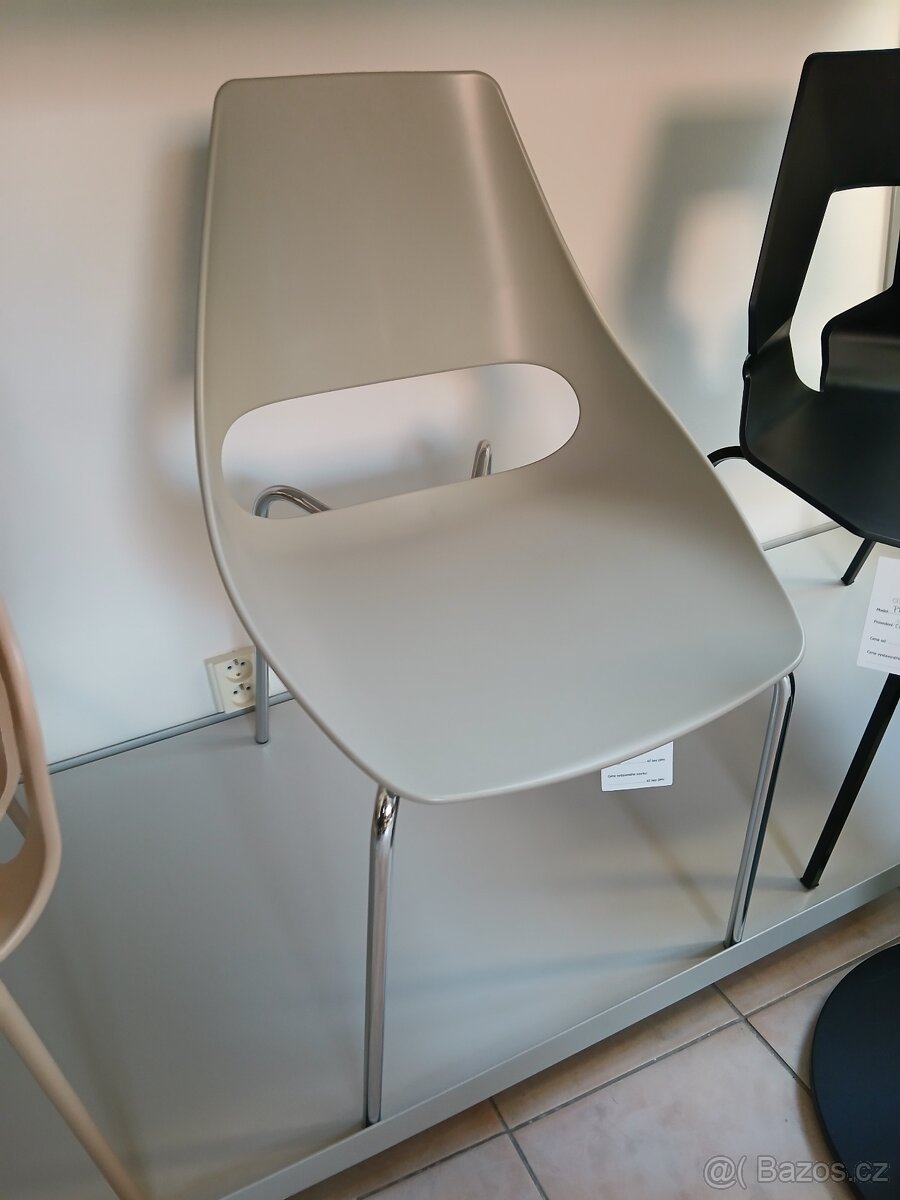 Židle Echo, světle šedá, nohy chrom - 2