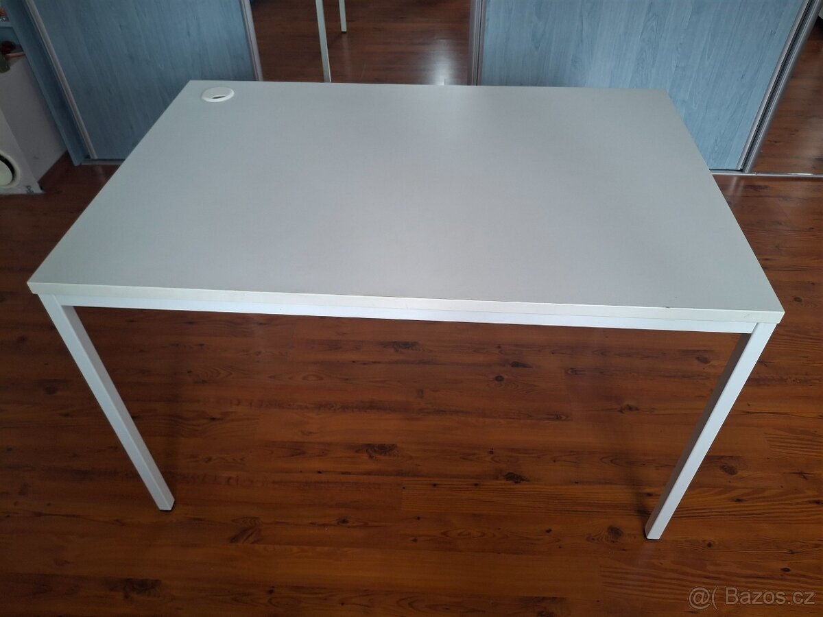 Psací stůl 80x120 cm, bílý, kovová konstrukce - 2