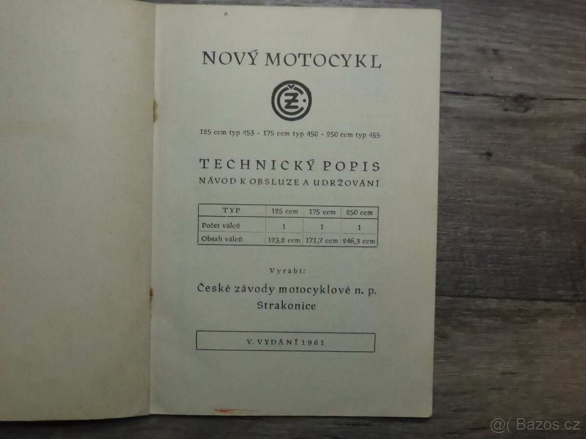 ČZ 125 - 175 - 250 ccm -Technický popis - 62 stran - 2