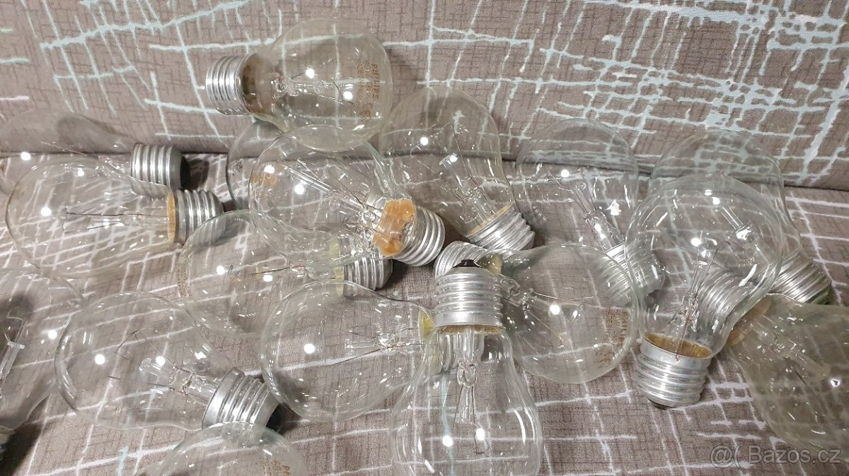 Lustrové plastové objímky E27+žárovky E27/60W/75W - 2