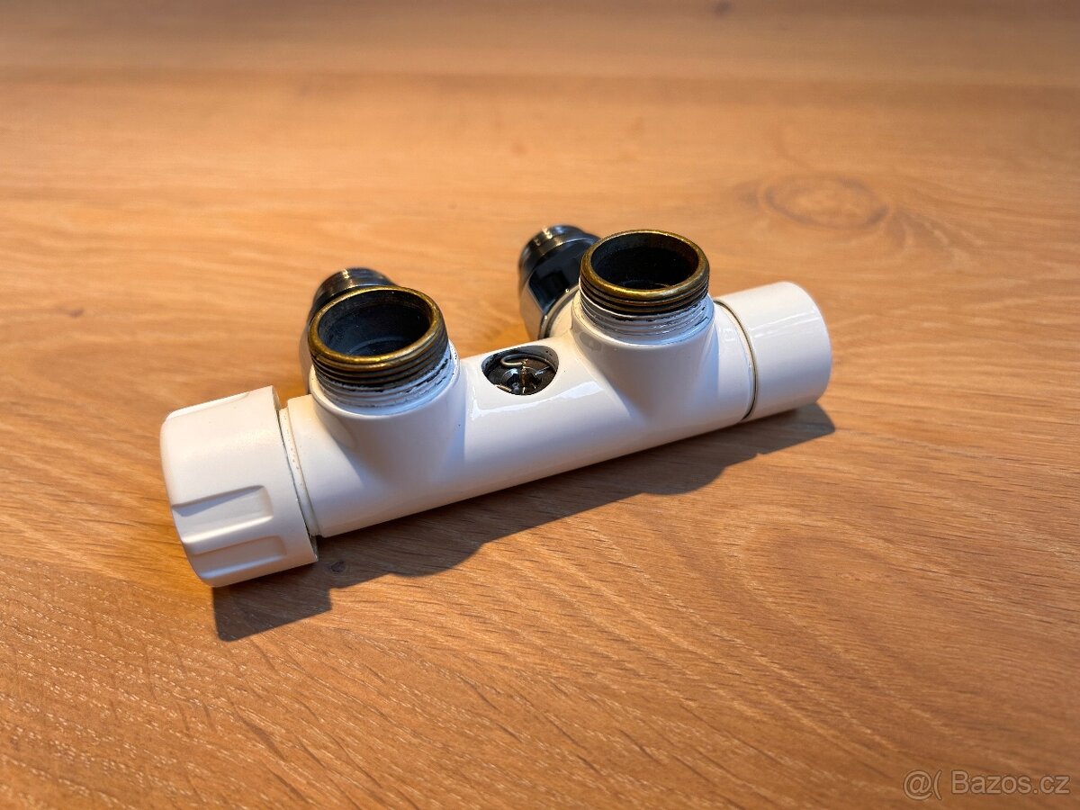 Ventil CARLIX Centrixblock 50mm 1/2" x 24-19mm, rohový, bílá - 2