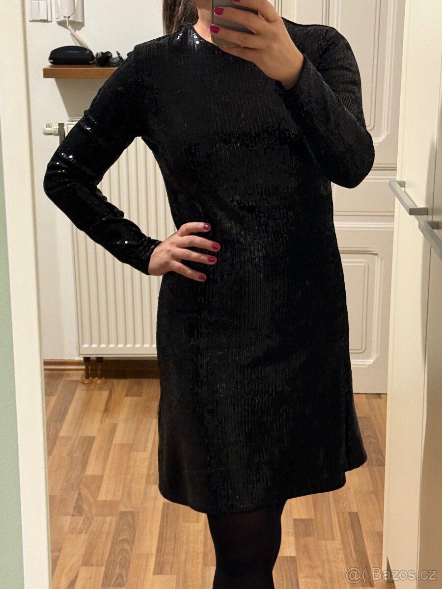 Flitrové společenské šaty, vel. L - 2