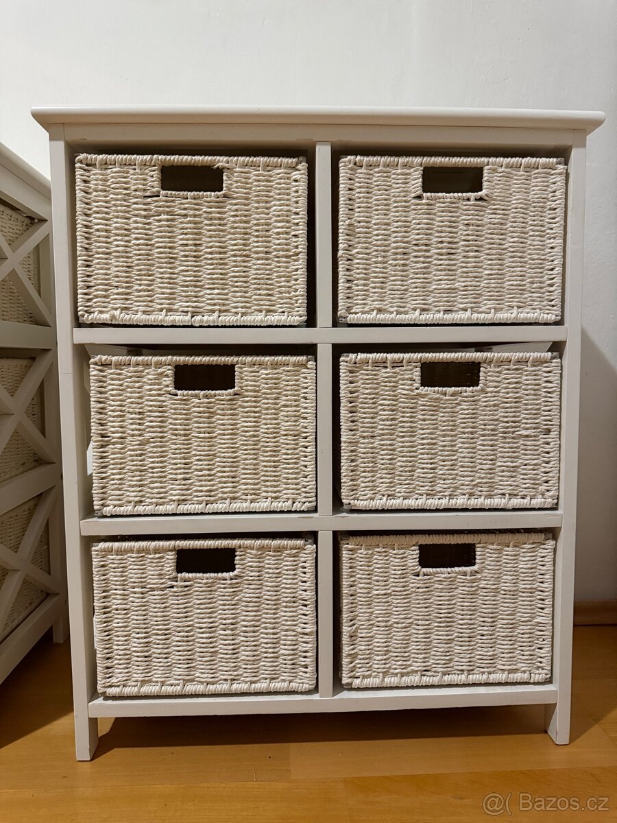 2 bílé komody vhodné do koupelny, obýváku, dětského pokoje - 2