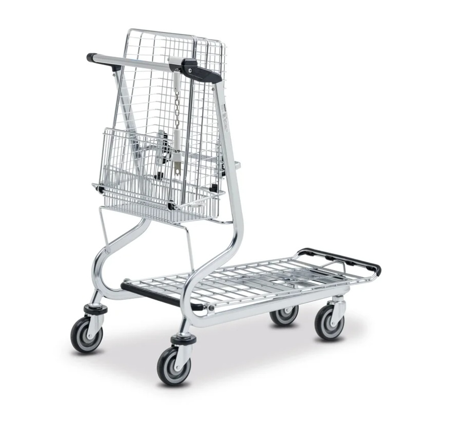 Drátěný vozík se sklopným košem a gumovými koly - 2