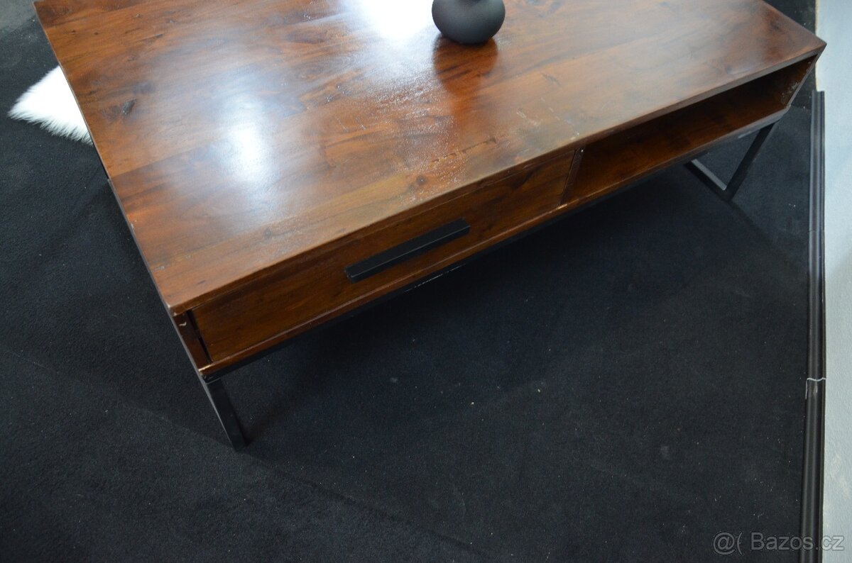 Akáciový konferenční stolek se šuplíky - 2