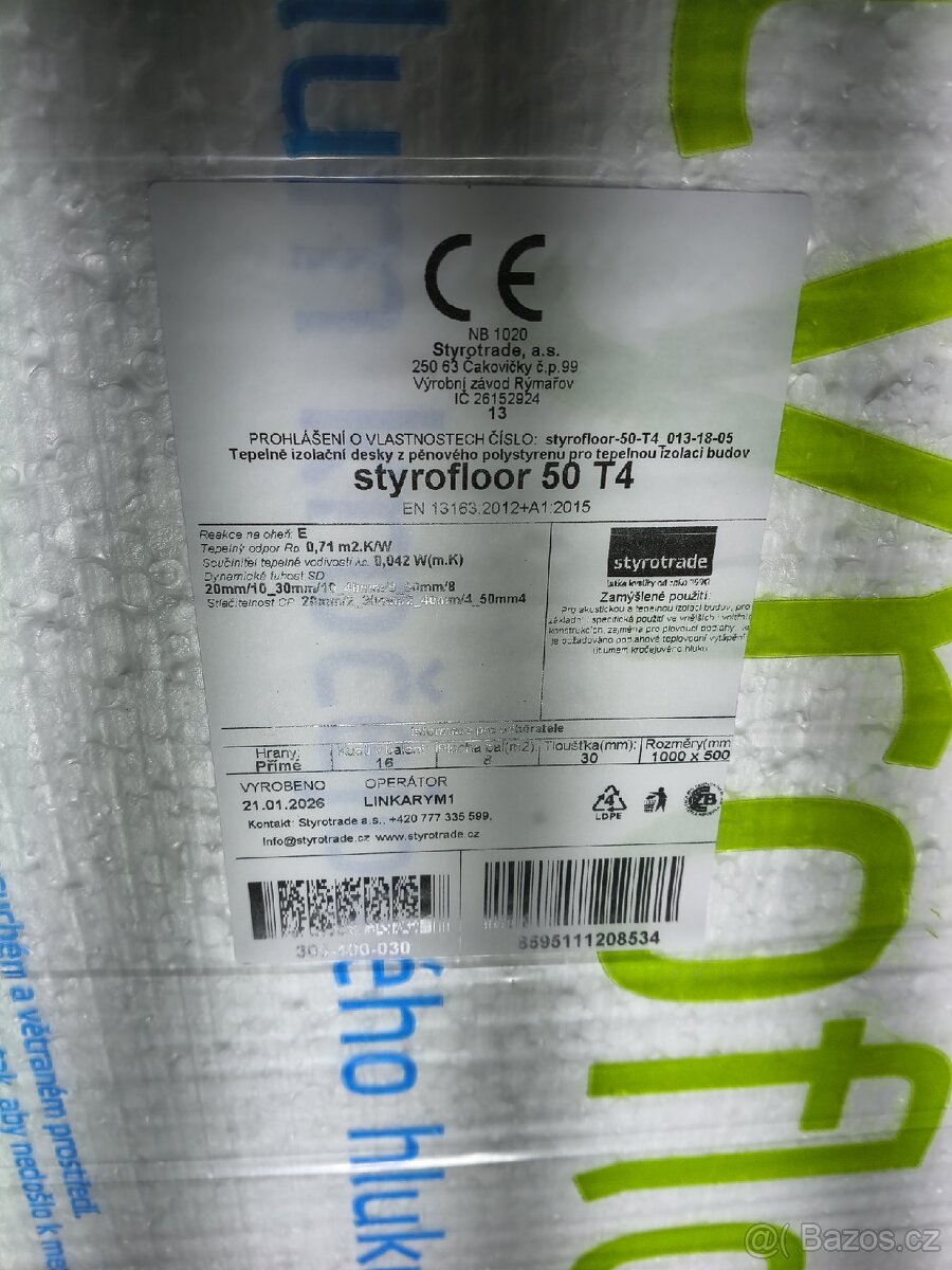 Kročejový podlahový polystyrén T4000 30mm - 2