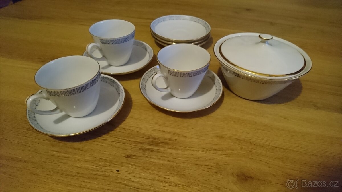 Sada malých retro šálků s cukřenkou - 2