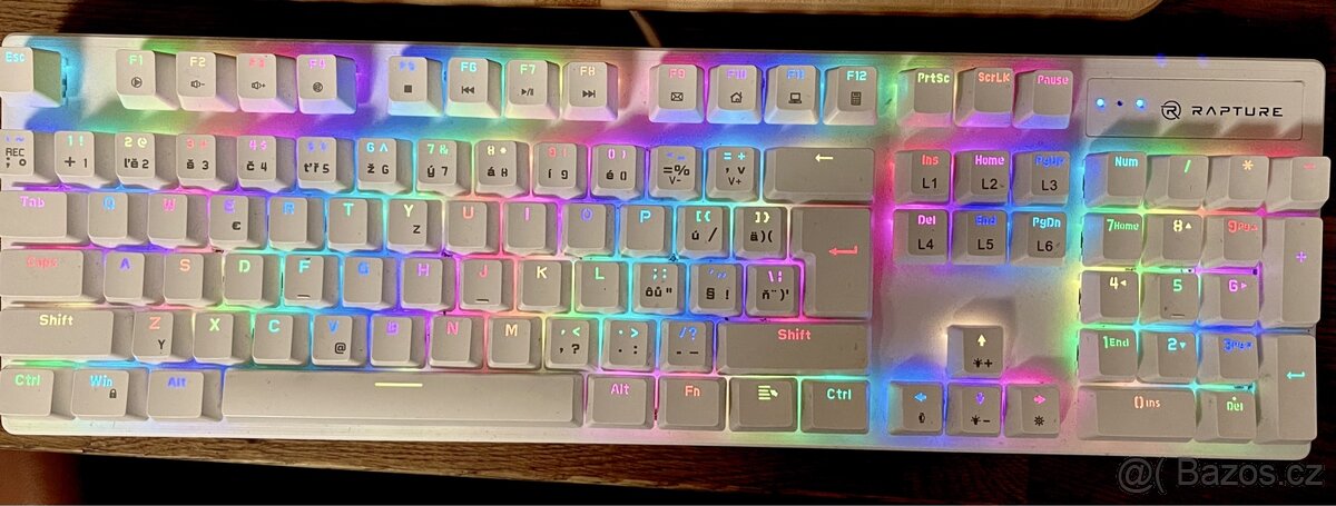 Herní klávesnice Rapture X-ray Outemu bílá - záruka - 2