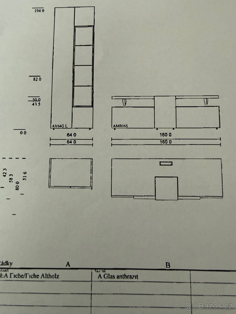 Prodám tv stolek zn.Voglauer - 2