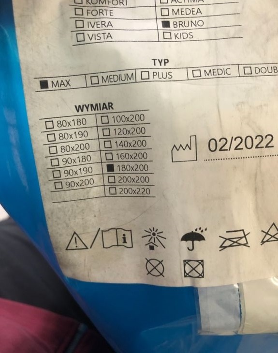 MATRACE postel bruno max 24 CM 180x200 cm nova - 2