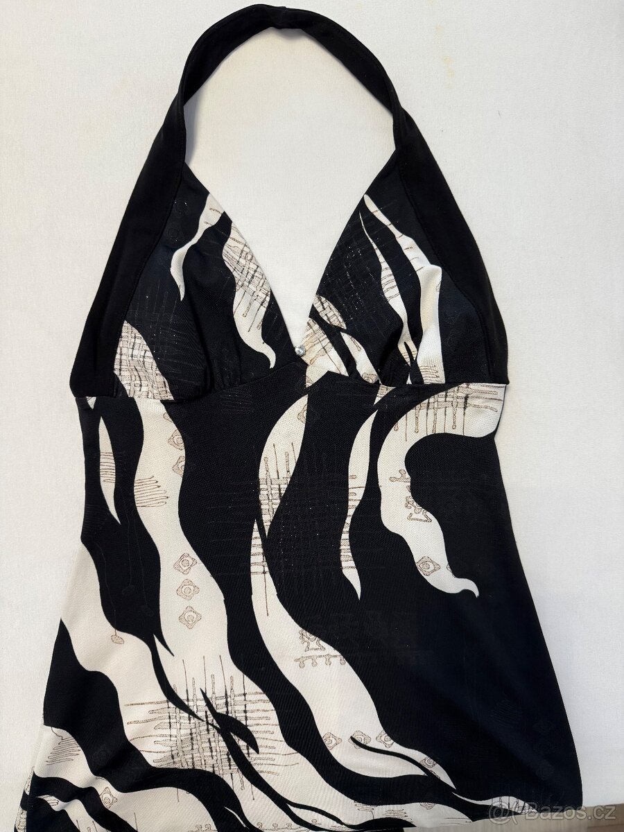 Černo-bílé šaty se třpytkami, velikost 36 - 2