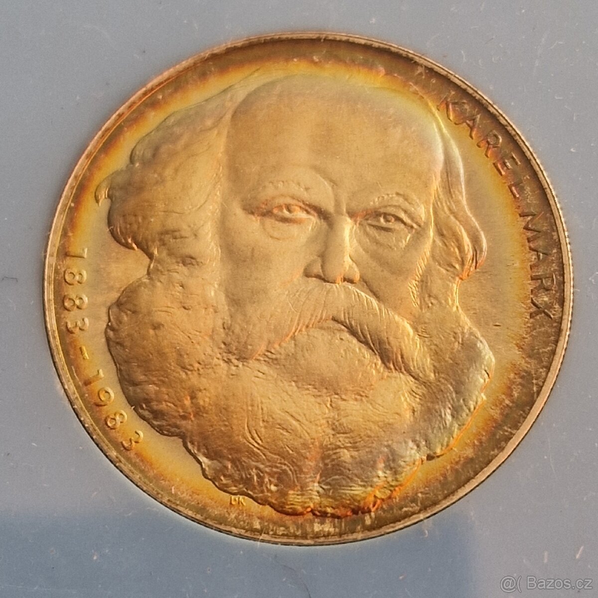 R Stříbrná mince 100 Kčs PROOF 1983 Karel Marx,1.975 ks - 2