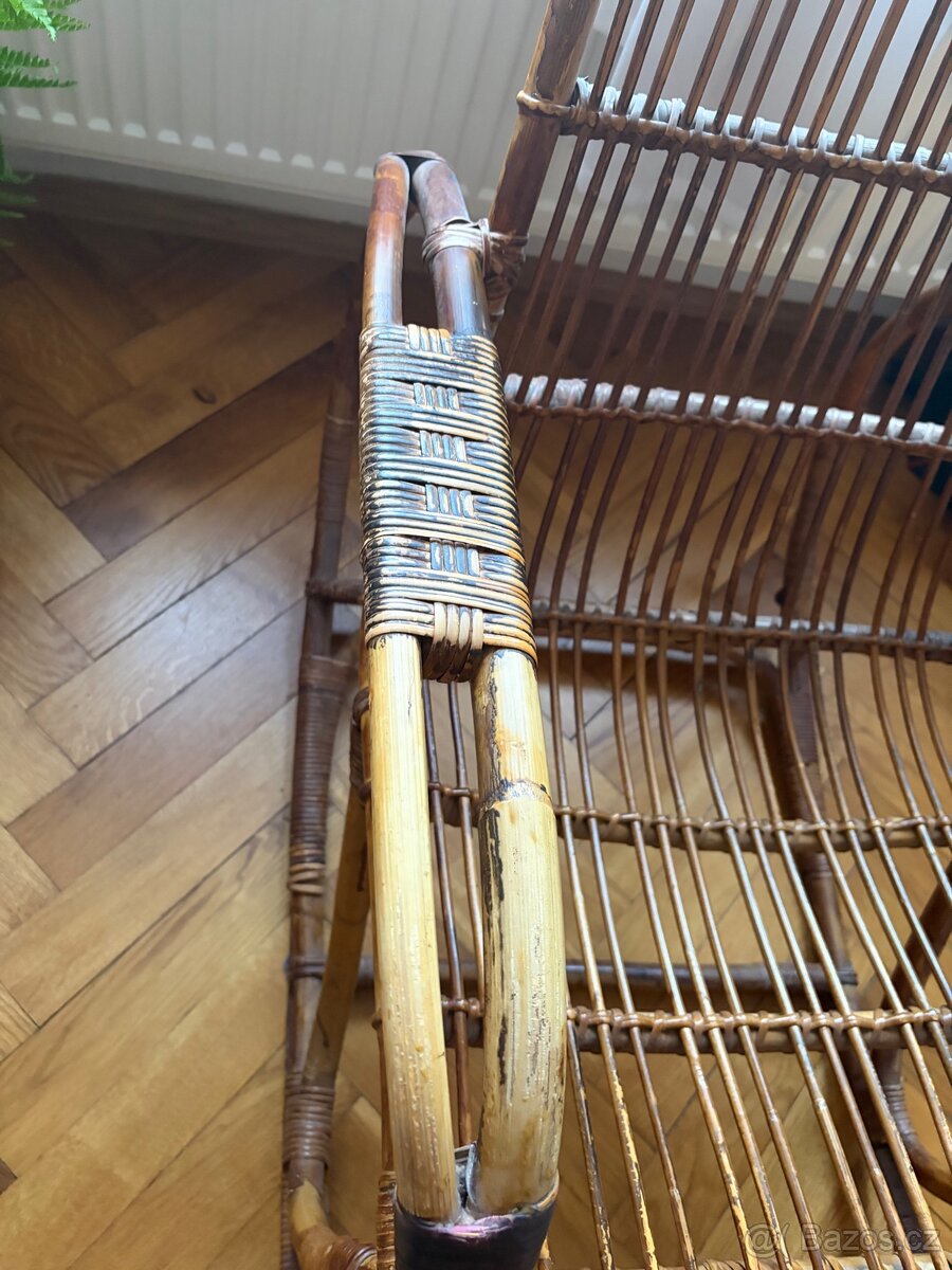 Starožitné ratanové křeslo - 2