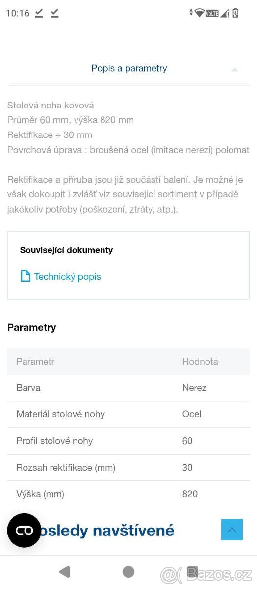 4x NOHA KE STOLU A DVA DRUHY NABYT.UCHYTEK -- NOVE - 2