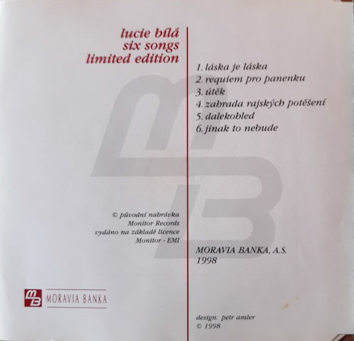 Lucie Bílá - Six Songs (CD Limited edition 1998) - 2