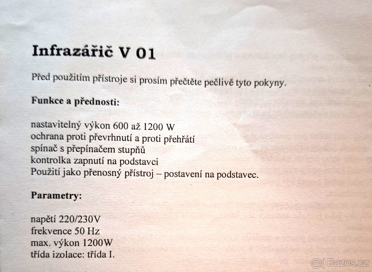 Koupelnový infrazářič (Náchod) - 2