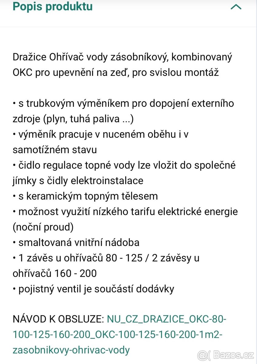 Bojler dražice OKC 80 - 2