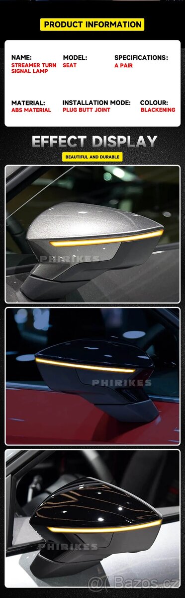 Dynamické blinkry Seat Leon III Arona Ibiza 2013-2019 - 2