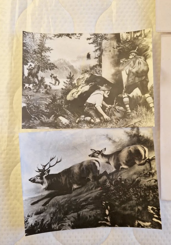 4x Stará dekorativní grafika - kresba, foto - 2