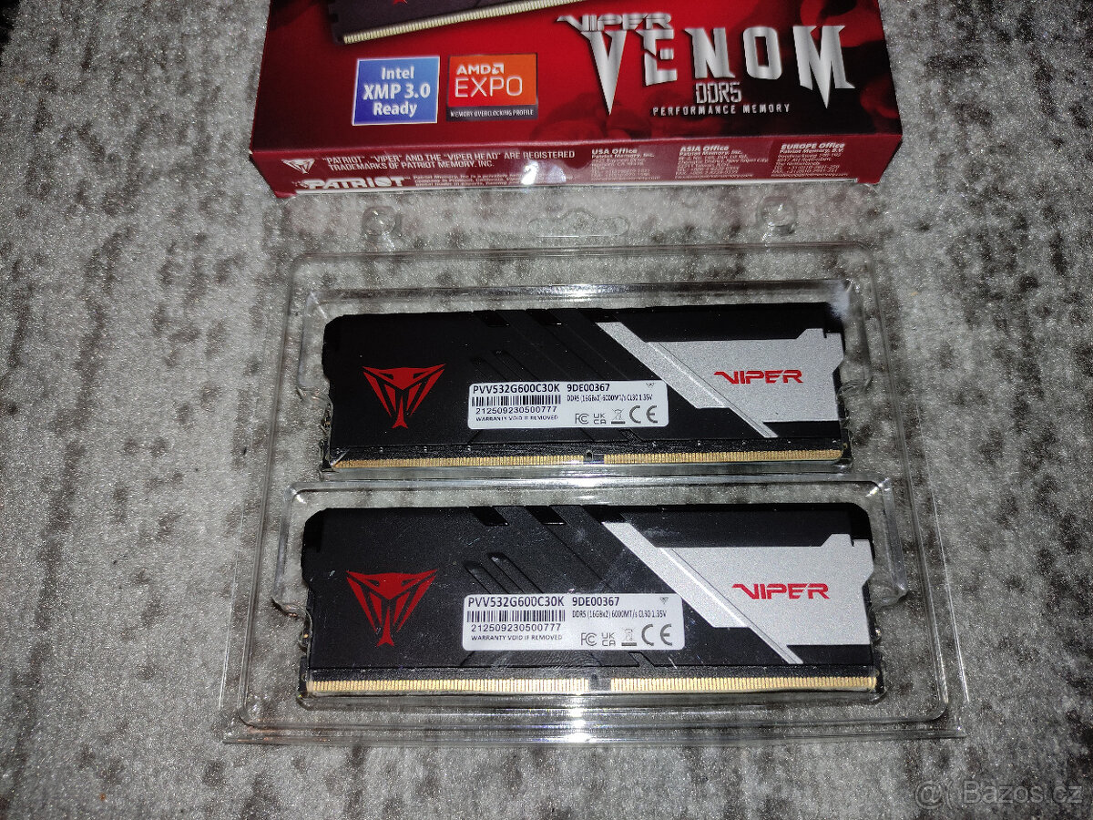 Patriot Viper Venom 32GB KIT DDR5 6000MHz CL30-Záruka 10 Let - 2
