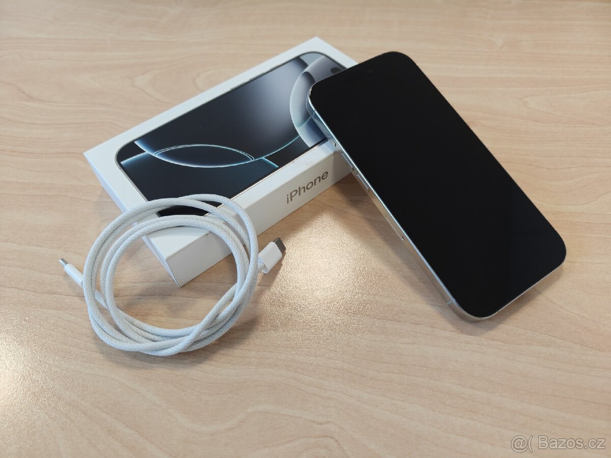 iPhone 16 PRO 128GB bílý titan ZÁRUKA + 20W adaptér - 2