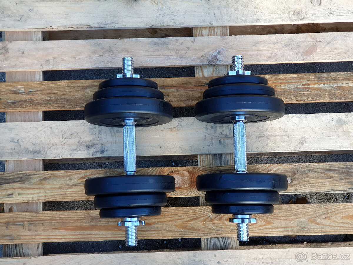 Nakládací činky 2x11kg - NOVÉ - 2