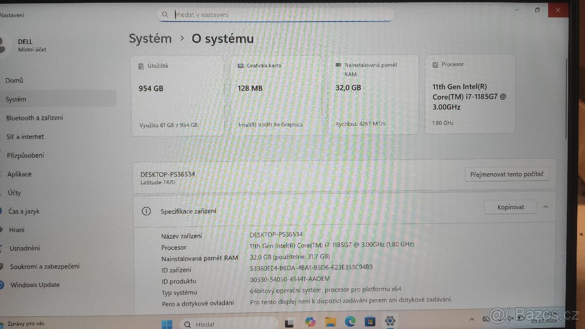 DELL Latitude 7420 14" i7, 32GB, SSD 1TB, Iris Xe, W11p - 2