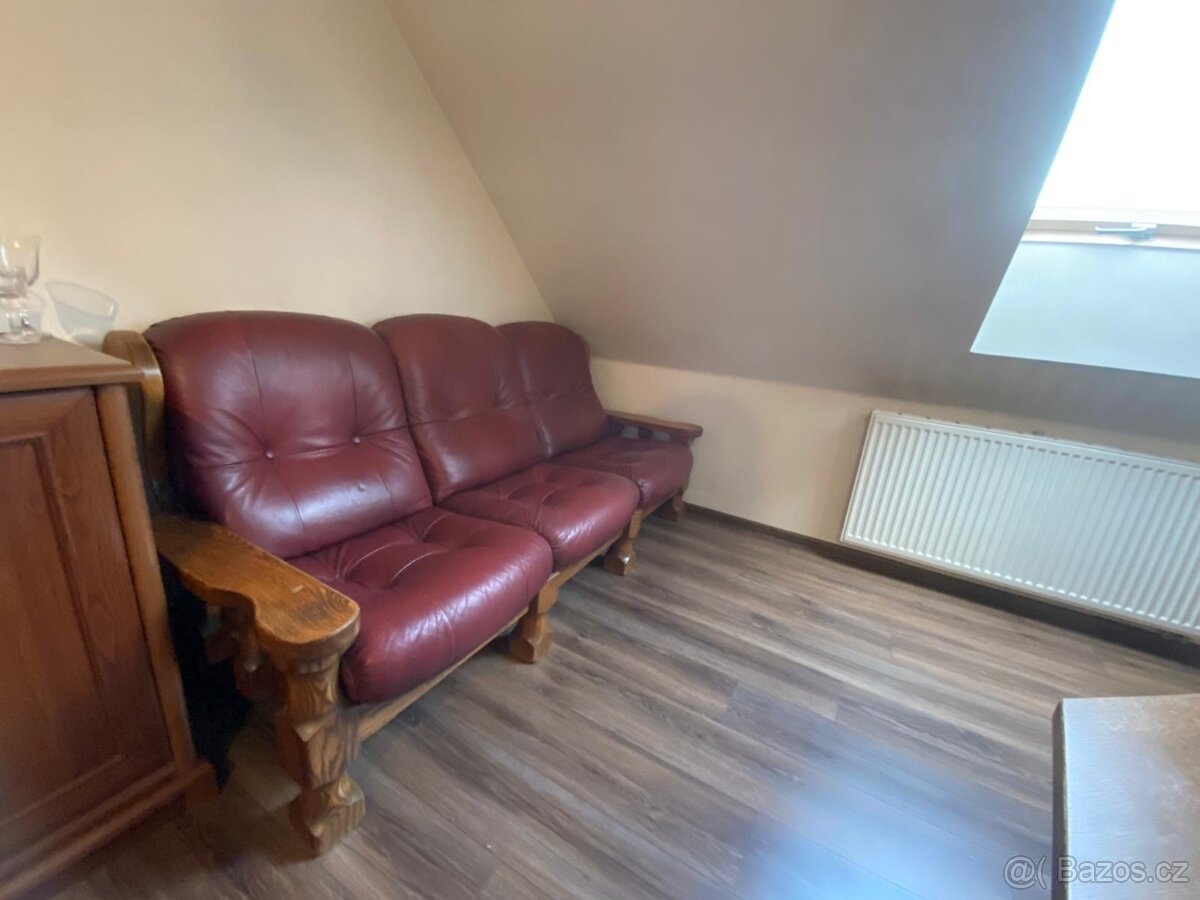 Kožená sedací souprava 3+2+1 a konferenční stul - 2