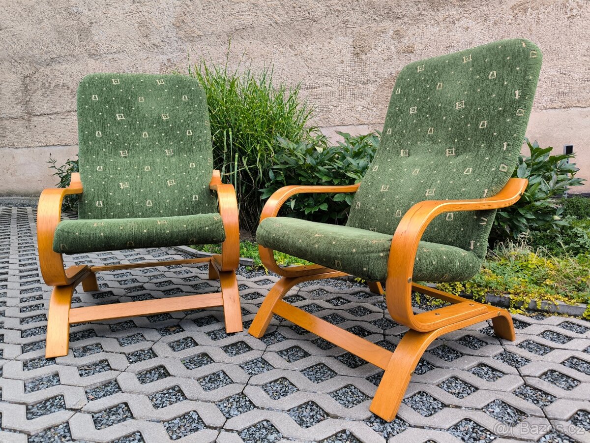 Moderní čalouněná pohupovací křesla - 2 kusy - 2