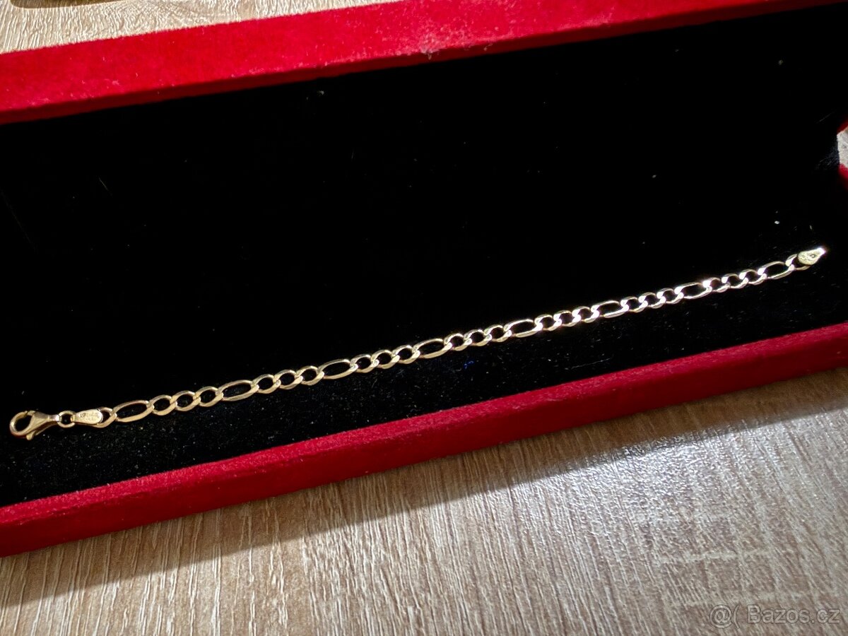 Zlatý náramek Figaro 3,83g 585/1000 - 2