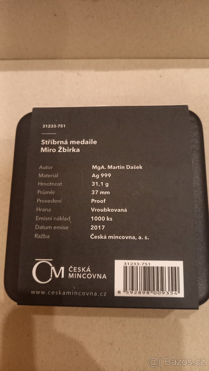Stříbrná medaile Miro Žbirka - 2