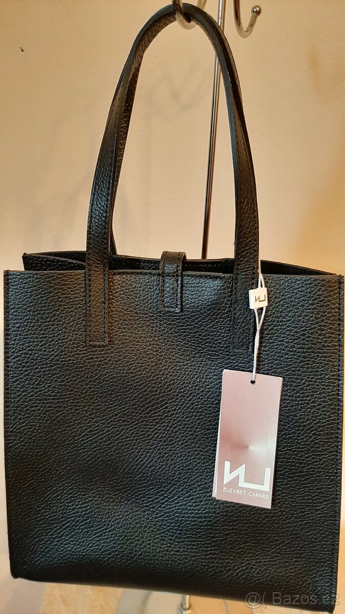 Kožená kabelka do ruky, černá - 2