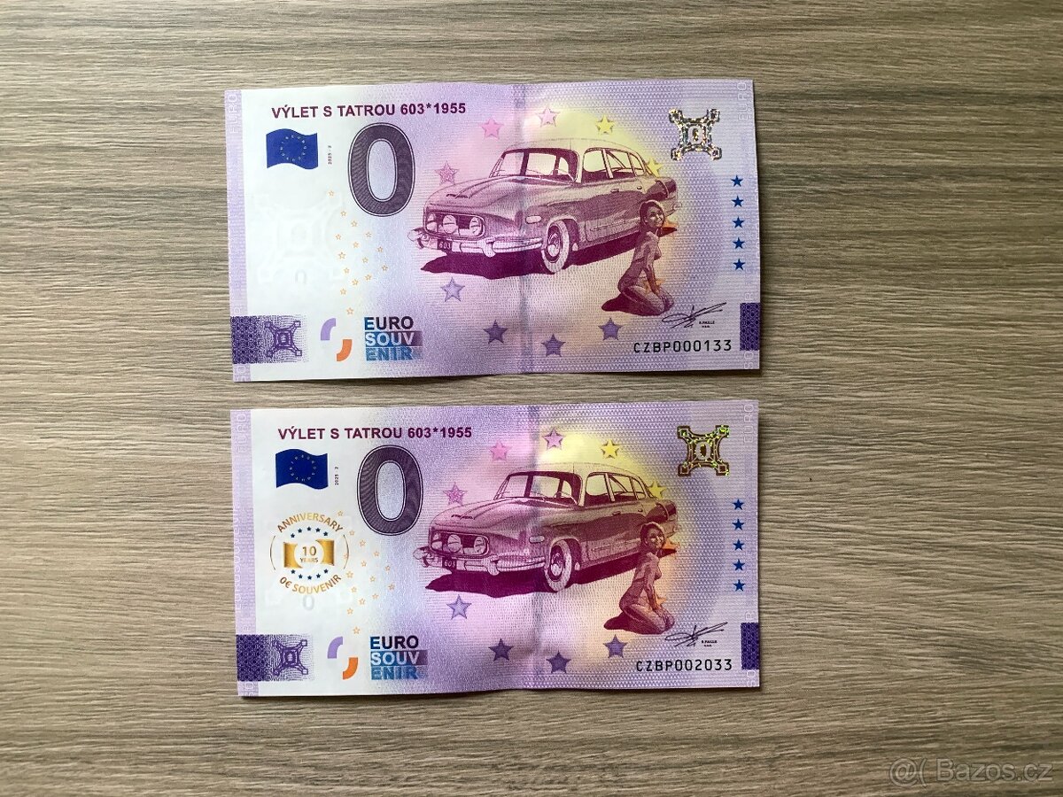 2x 0 Eurosouvenir Výlet s Tatrou 603 č. 133 + 2033 - 2
