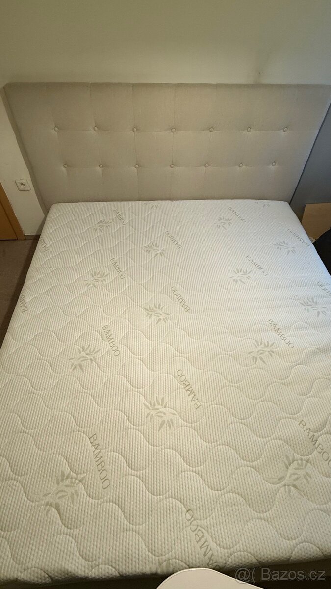 Čalouněná postel MARIKA 180x200, béžová - 2