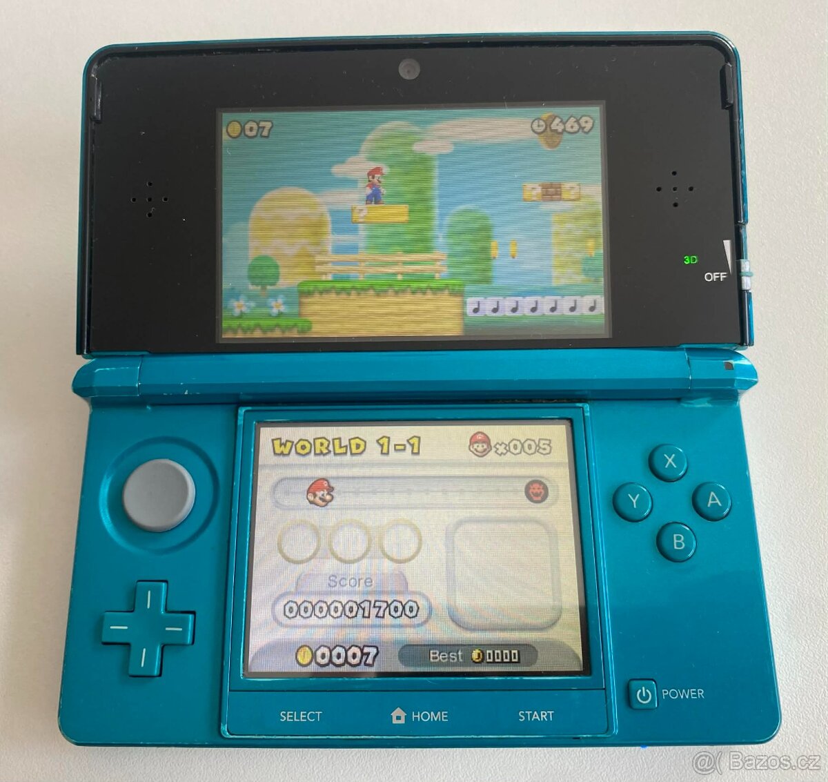 Nintendo 3DS Aqua Blue + 64gb - 2