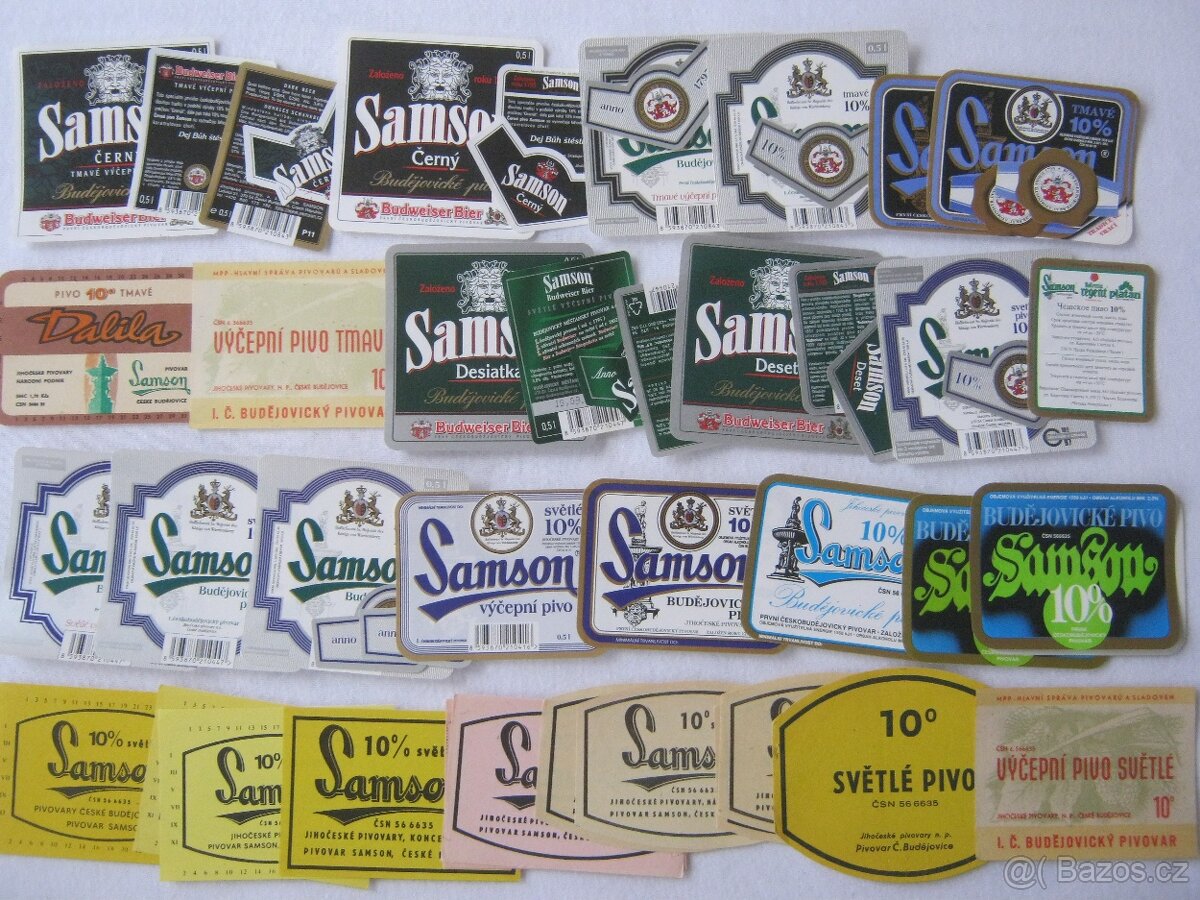 sbírka pivní etikety pivovar SAMSON Č. Budějovice 336ks - 2