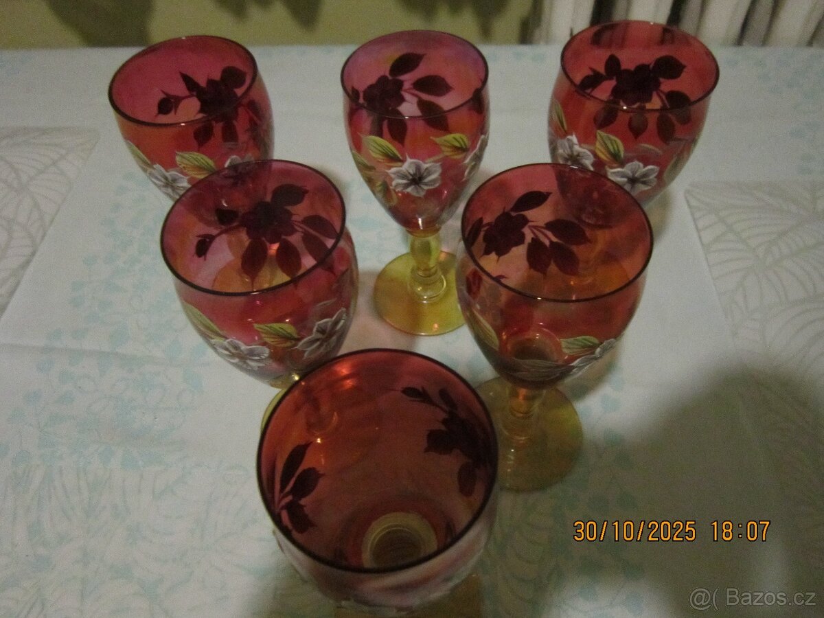 sada sklenic z Novoborského skla - 2