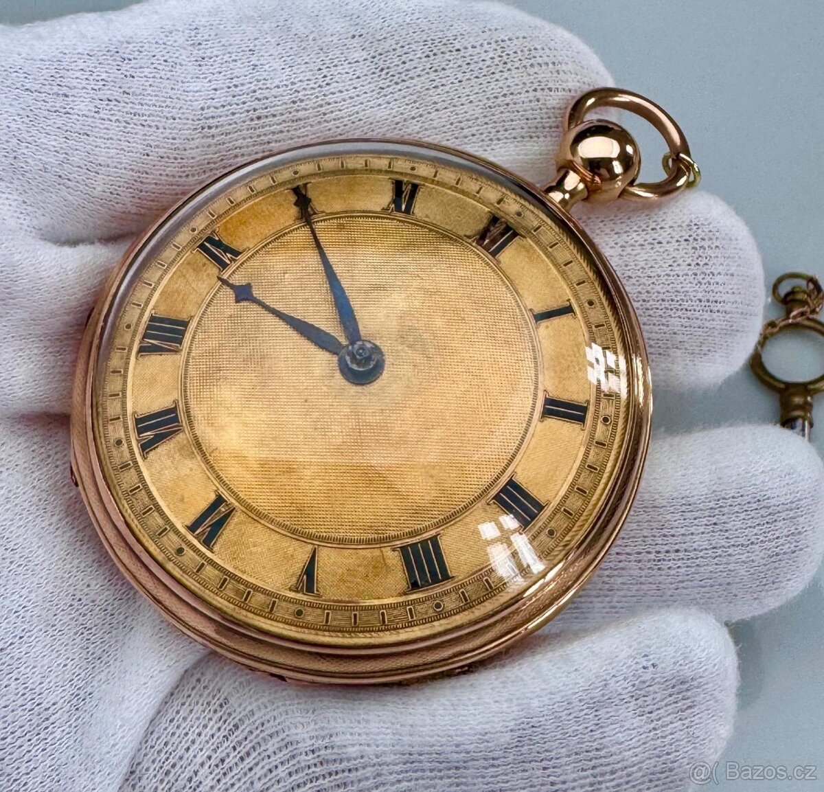 14K ZLATÉ PÁNSKÉ ŠPINDLOVKY SE ZLATÝM CIFERNÍKEM A S BITÍM - 2