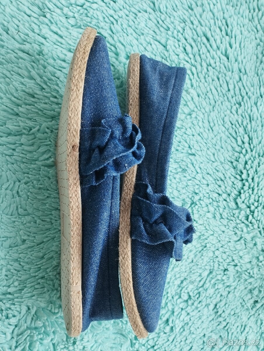 Džínové balerínky s volánky - 2