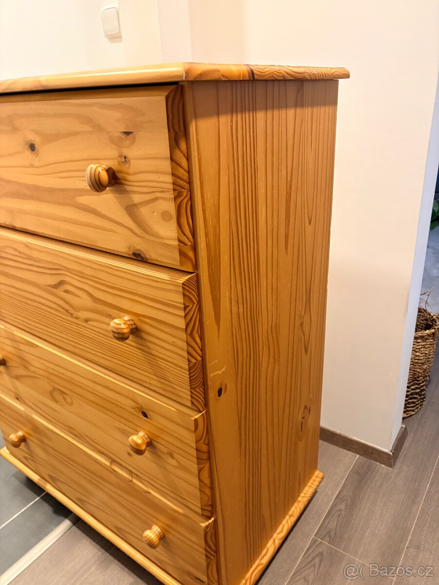 Dřevěná komoda s šuplíky 100x80x43 - 2