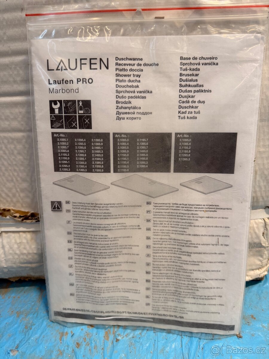 Nová sprchová vanička LAUFEN PRO 120 × 80 cm + montážní rám - 2