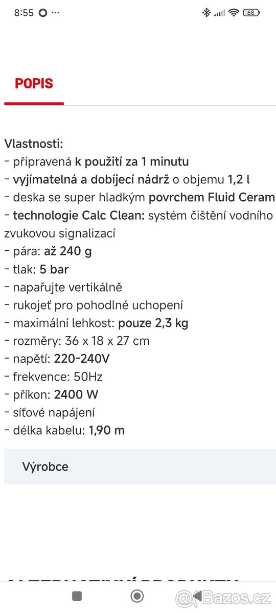 Parní žehličku Imotec S 3901 - 2