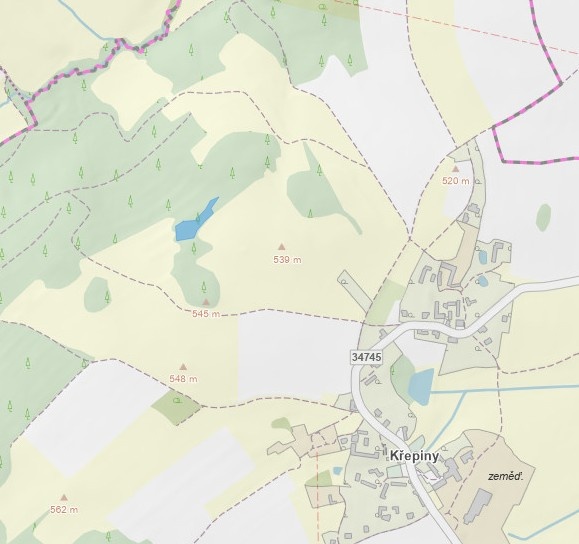 Podíly na lesních pozemcích, k. ú. Křepiny - 2
