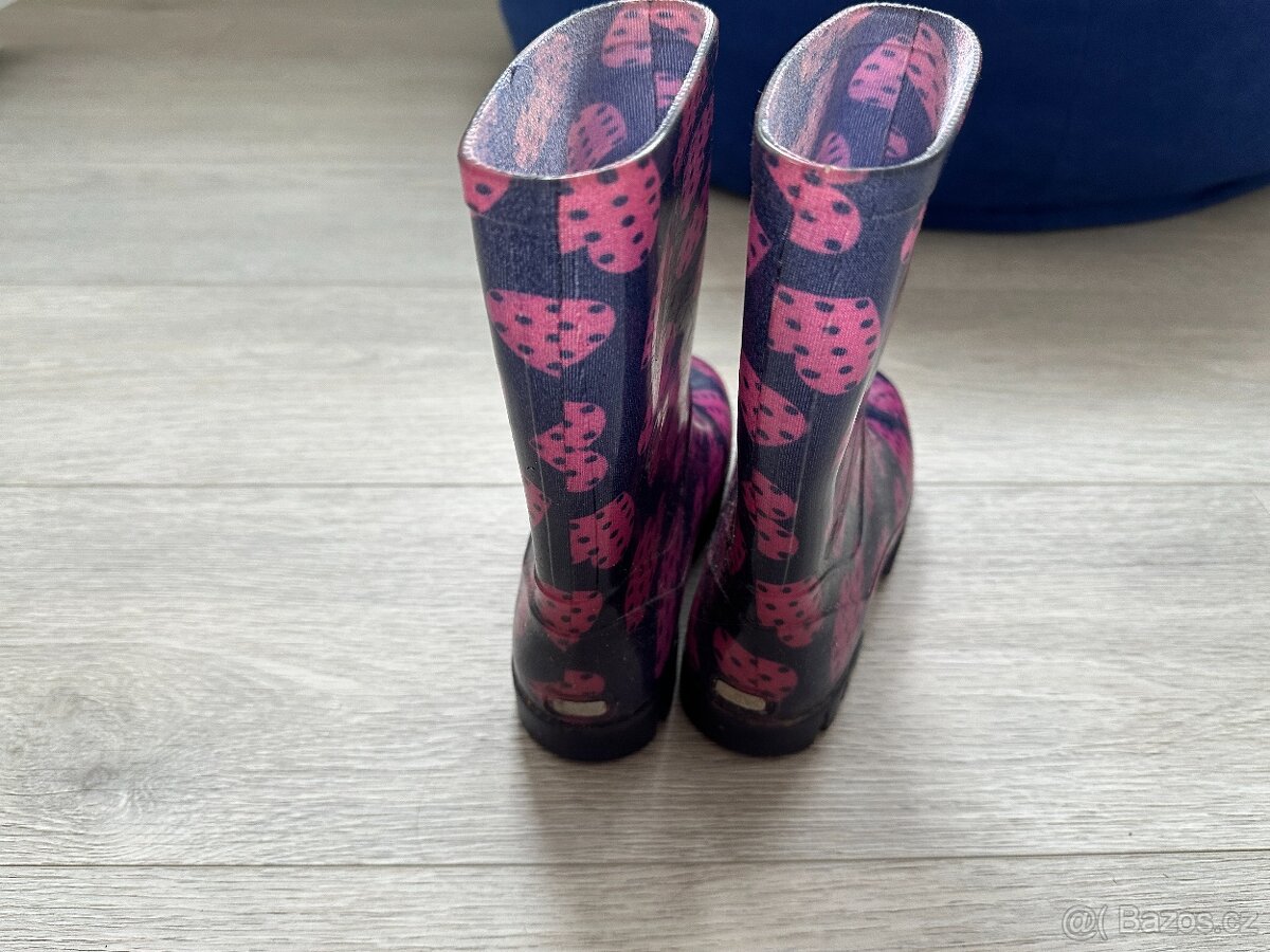 Dívčí fialovo-růžové holínky, vel. 30/31 - 2