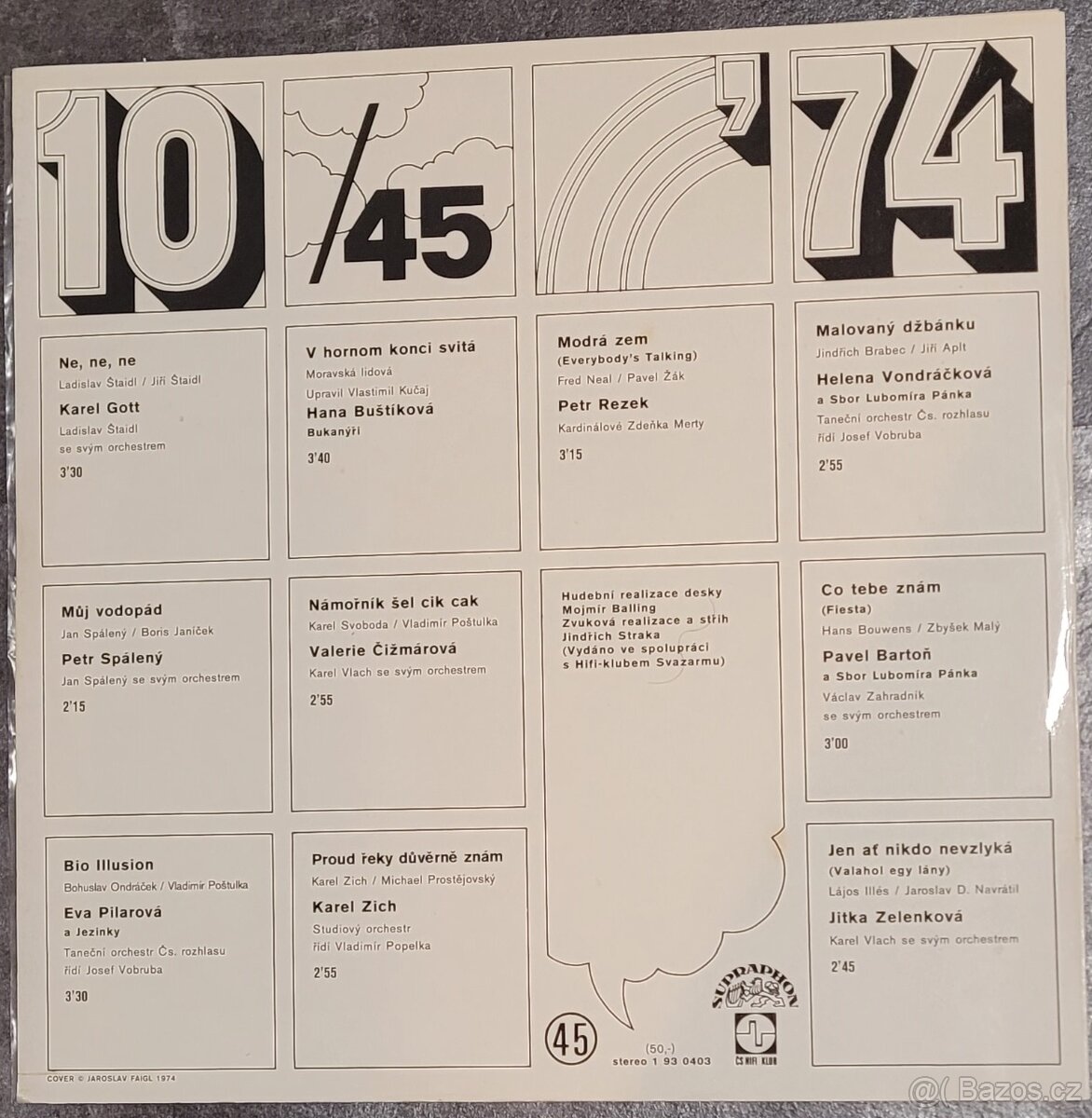 LP SUPRAPHON - Výběr 10-45, rok 1974 - 2